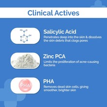 Load image into Gallery viewer, 1% Salicylic Acid Foaming Daily Face Wash with Salicylic Acid, Zinc PCA & PHA for Active Acne & clogged Pores Reduces Acne Unclogs Pores