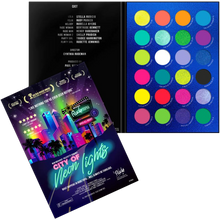 Load image into Gallery viewer, 24 Vibrant Pigment & Eyeshadow Palette, City of Neon Lights