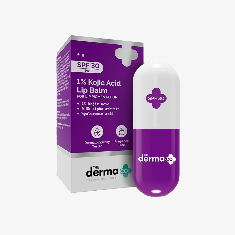 1% Kojic Acid Lip Balm With Alpha Arbutin & Hyaluronic Acid, Spf 30 Pa++ For Dark & Pigmented Lips Off White