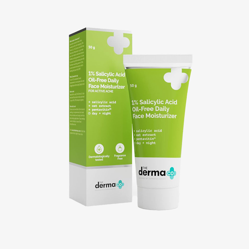 1% Salicylic Acid Oil-Free Face Moisturizer with Oat Extract for Active Acne