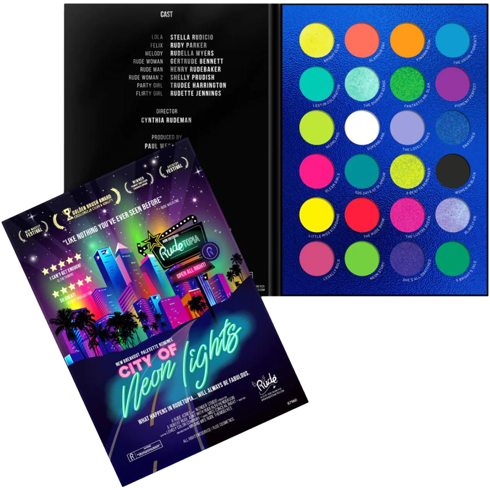 24 Vibrant Pigment & Eyeshadow Palette, City of Neon Lights